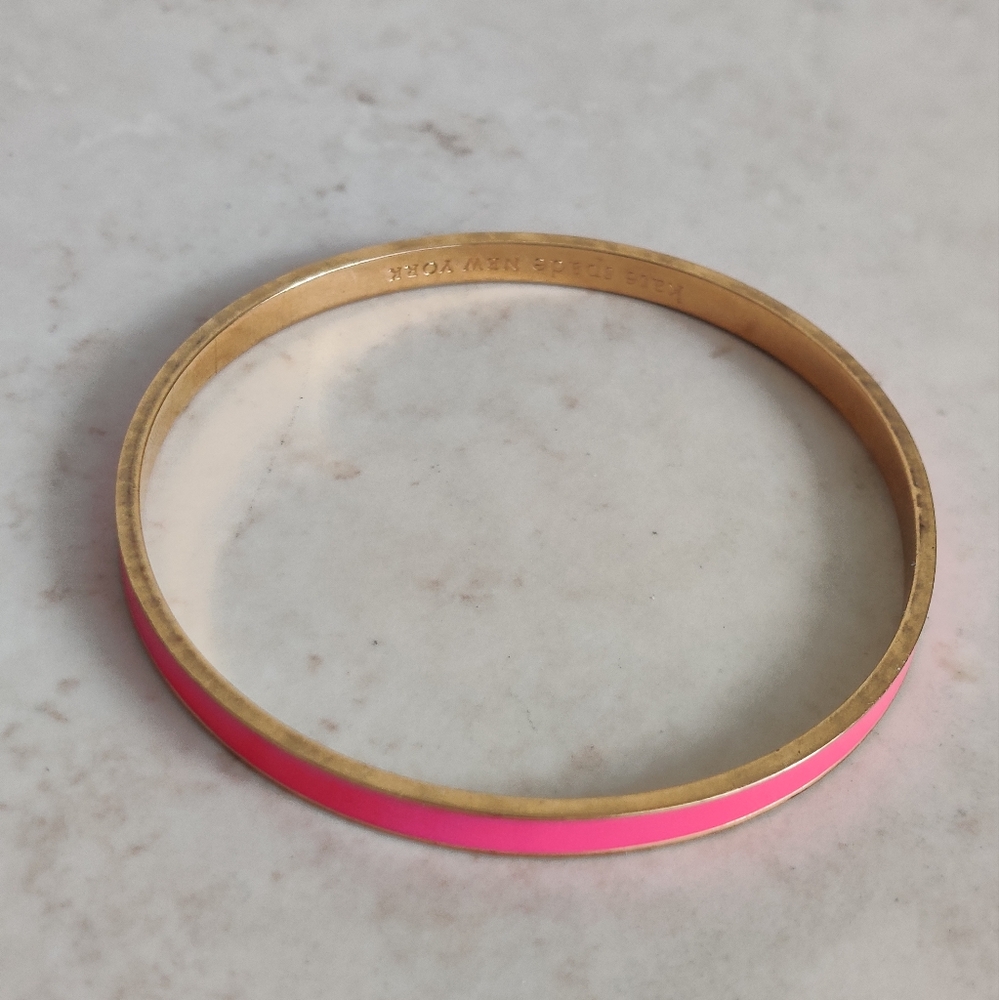 Kate Spade Hot Pink and Gold Bangle Bracelet - Picture 5 of 12